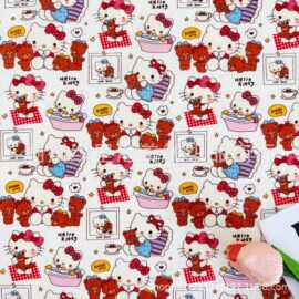 40支全棉数码直喷印花面料Hello Kitty棉服家居服男童衬衫手工DIY