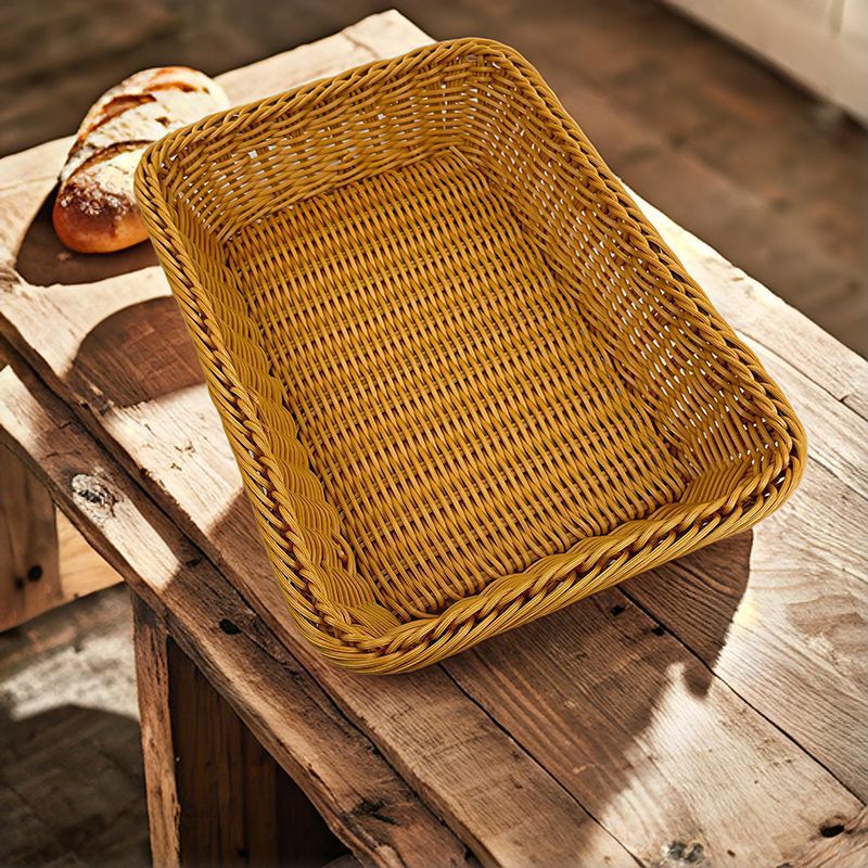 Panier de rangement en rotin tressé avec couvercle et doublure_voghion.com
