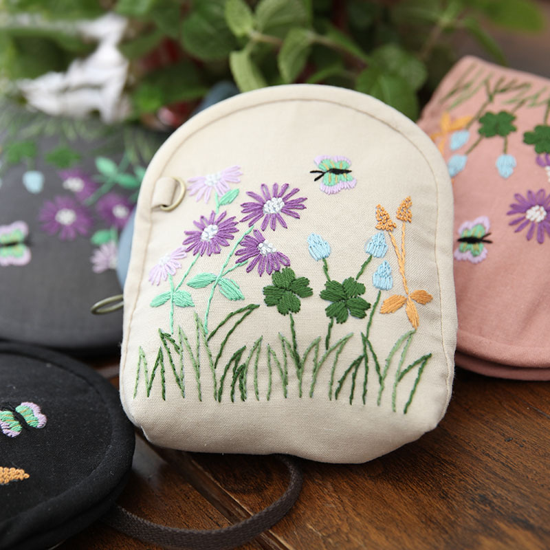 Jinhao bordado hecho a mano DIY material bolsa tela bordada mensajero bolsa de almacenamiento de producción creativa bolsa de cosméticos