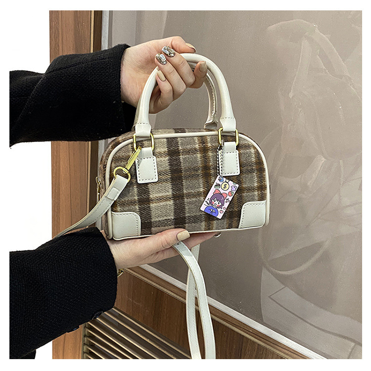 Borsa a tracolla a quadri per donna, elegante borsa a spalla tartan_voghion.com