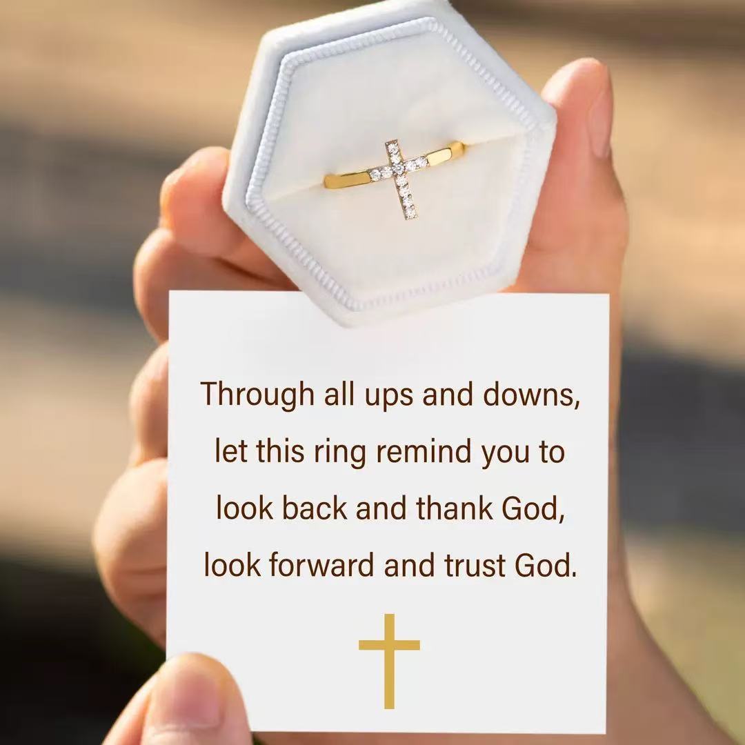 Cross-border Niche Design High-end Cross-shaped Ring With Copper Inlaid Zircon, Light Luxury Jewelry, Yiwu Accessories,_voghion.com