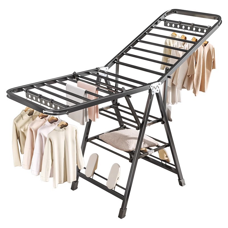Percha de secado plegable de piso percha de secado de balcón doméstico percha de secado de ropa interior percha de secado de ropa multifuncional al aire libre artefacto de colcha de secado