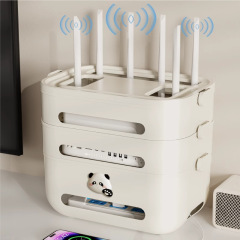 WiFiルーター収納ボックステレビセットトップボックス収納ラックデスクトップソケットワイヤレスライト猫ワイヤー整理