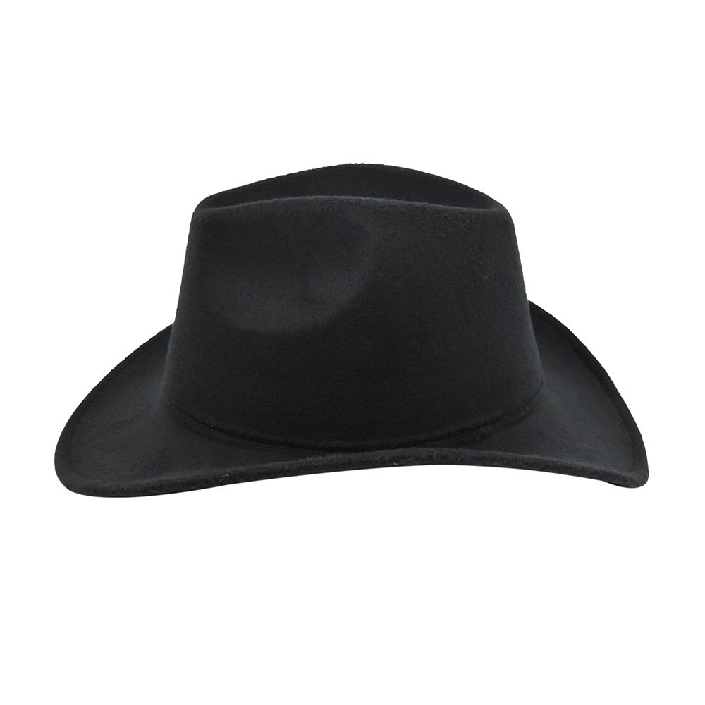 Cowboy jazz gold-plated chain woolen top felt sheep hat, cowboy hat_voghion.com