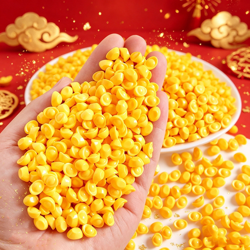 New Year Mini Gold Ingot Golden Three-Dimensional Ornament Resin Festive Craft Small Accessory DIY Handmade Material