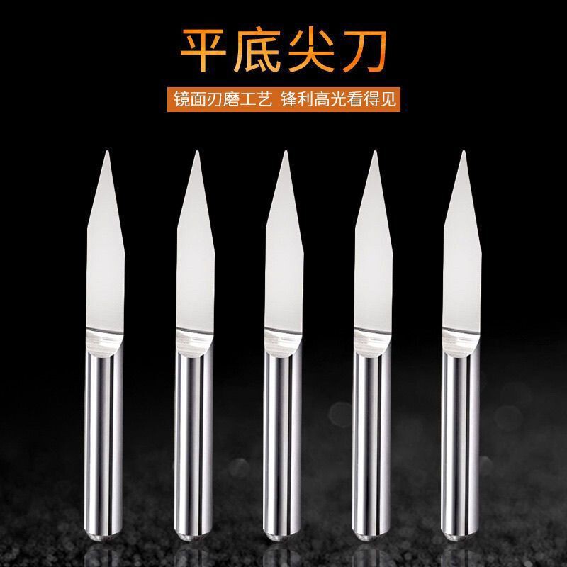 4mm Flat-Bottomed Sharp Cnc Computer Engraving Tool for Wood Carving Model Scribing, Precision Carving Taper Manufacturer Milling Cutter