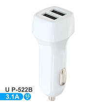 防火外壳环保材料ce认证智能双usb双口车充5v3.1a 鸭嘴车载充电器