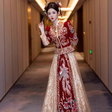秀禾服2025新款高端轻奢新娘结婚婚纱中式嫁衣大码敬酒服出阁婚服