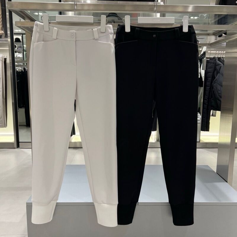 Golf Women's New Autumn and Winter Clothing, Solid Color Fleece-Lined Jogger Casual Sports Pants, Fashionable and Warm Style