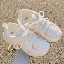 季透气女鞋厚底老爹鞋女百搭小白鞋网面网鞋优步F2426一件代发