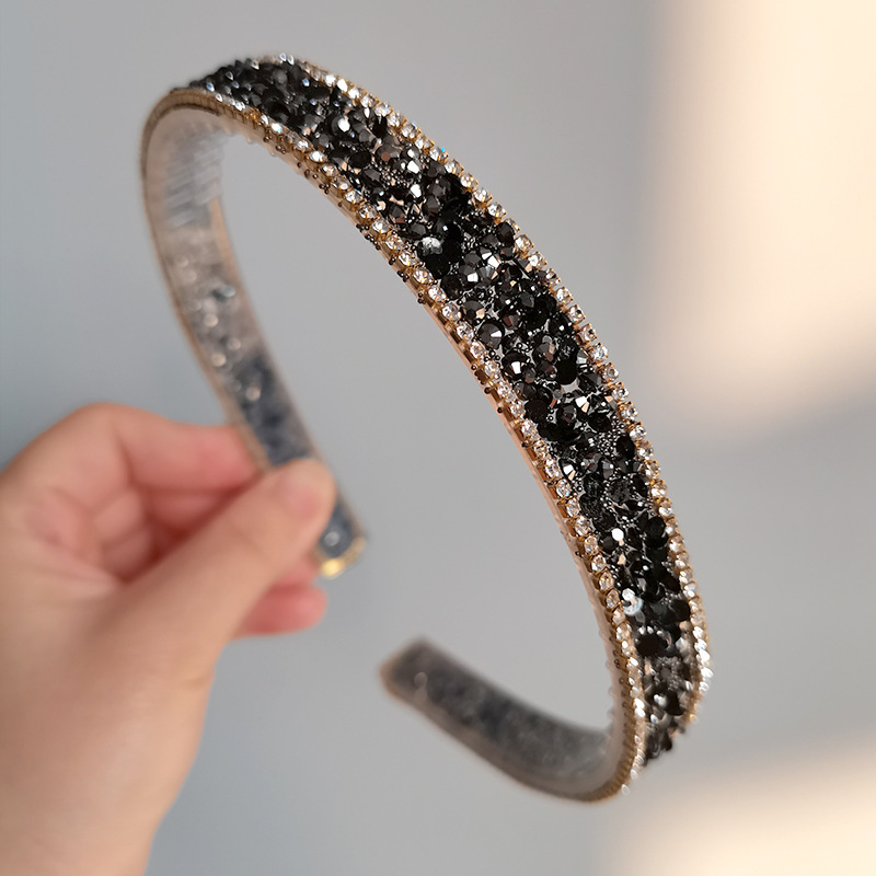 Rhinestone Material Women's Retro C Shape Rhinestone Handmade Hair Band