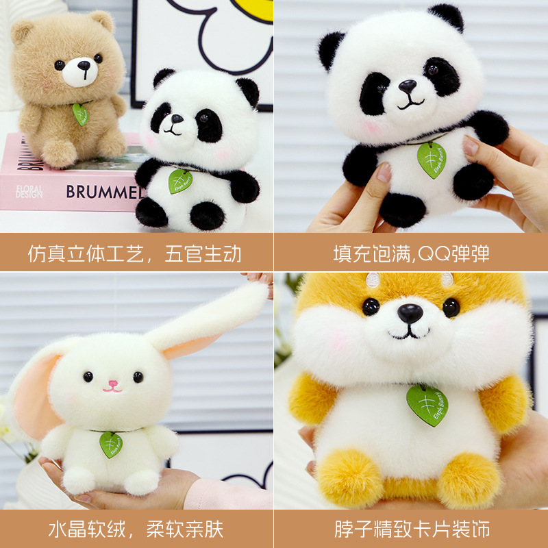 Nuevo compañero de mesa serie dibujos animados lindo peluche panda conejo simulación muñeca fiesta muñeca al por mayor