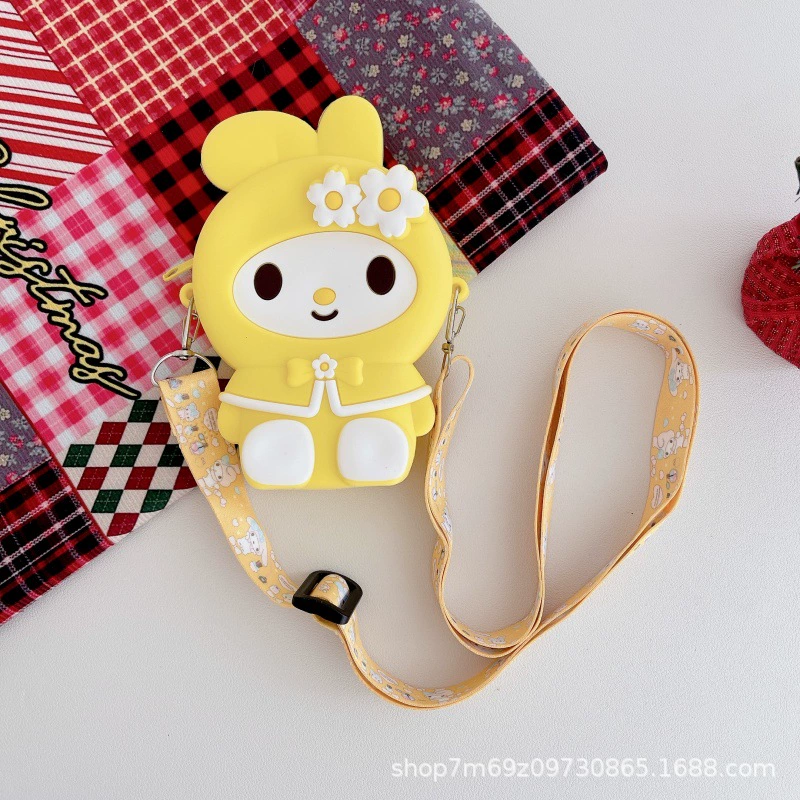 Children's bag, cartoon brand wallet, fashionable silicone shoulder bag