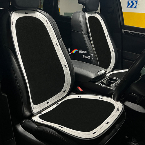 Light luxury bow car seat cushion autumn and winter short plush warm anti-slip car seat cushion comfortable car seat cushion for women