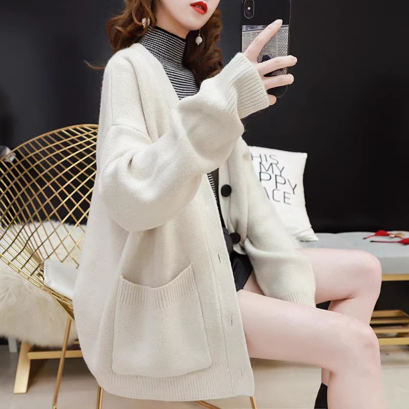 春秋新款针织外套女慵懒风女装宽松百搭外穿网红女士毛衣开衫2025|undefined