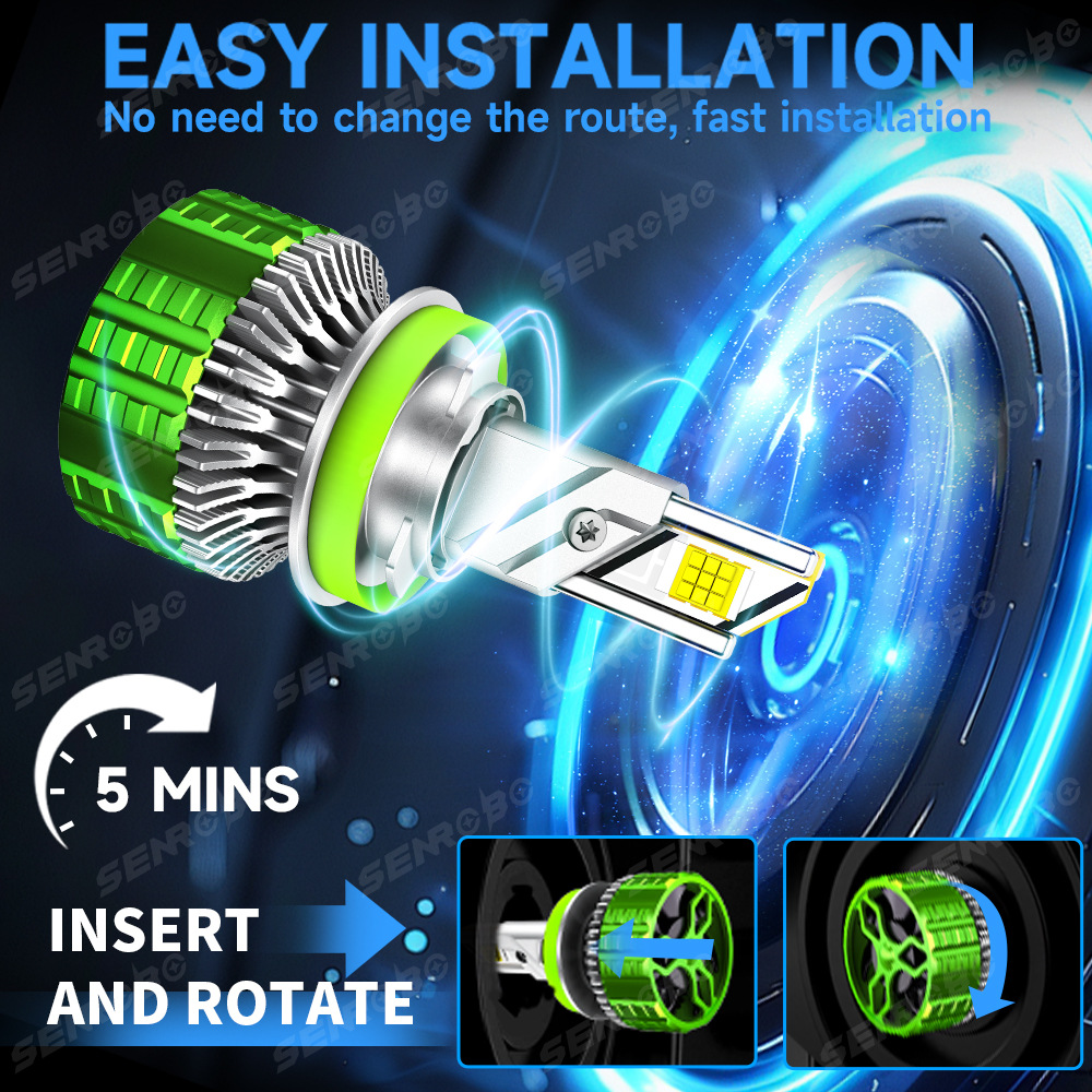 Auto personalizado led faro de alta potencia 190W faro de automóvil marca LOGO luz láser de paso H7 image 5