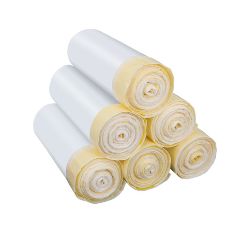 45*50cm household cross-border wholesale plastic bag white portable small and large thickened drawstring garbage bag wholesale