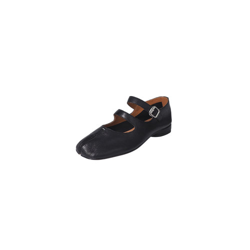 Taikula ~ 2024 spring new style split-toe shoes, genuine leather sheepskin low-heeled shoes, slimming women's shoes