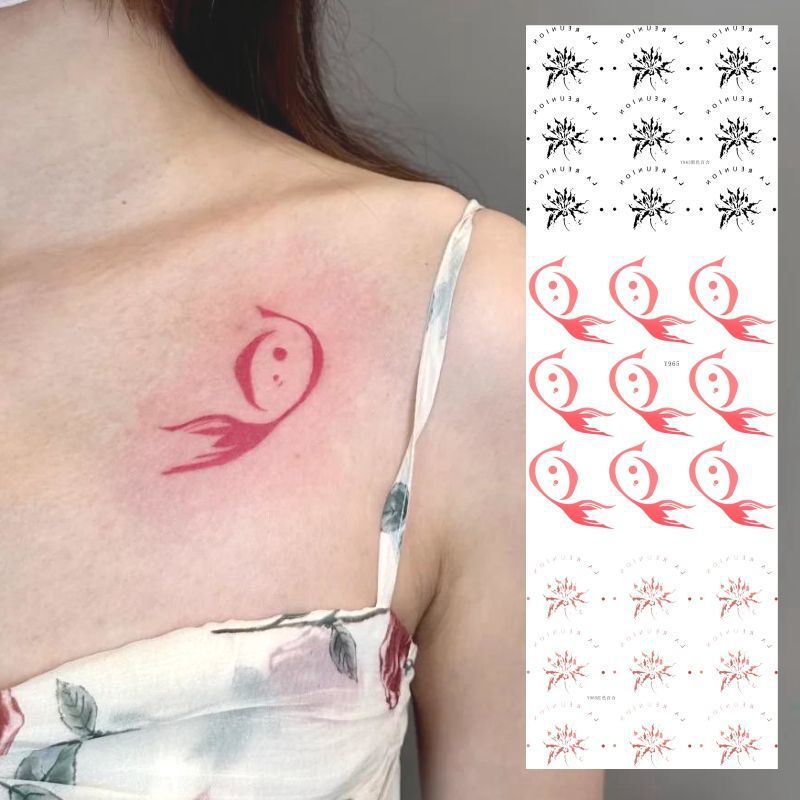 Love and Deep Space Qi Yujia Lan Lily Tattoo Waterproof Lasting Small Fish Contract Mark Love and Deep Space Qi Yujia Lan Lily Tattoo Waterproof Lasting Small Fish Contract Mark