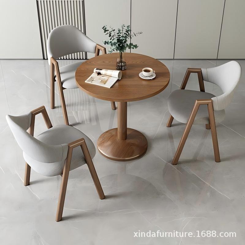 Light Luxury Dining Table and Chair Set for Small Apartments, Milk Tea Shops, Cafes, Apartments, Hotels, Balconies, Leisure Areas, Reception, and Meeting Tables
