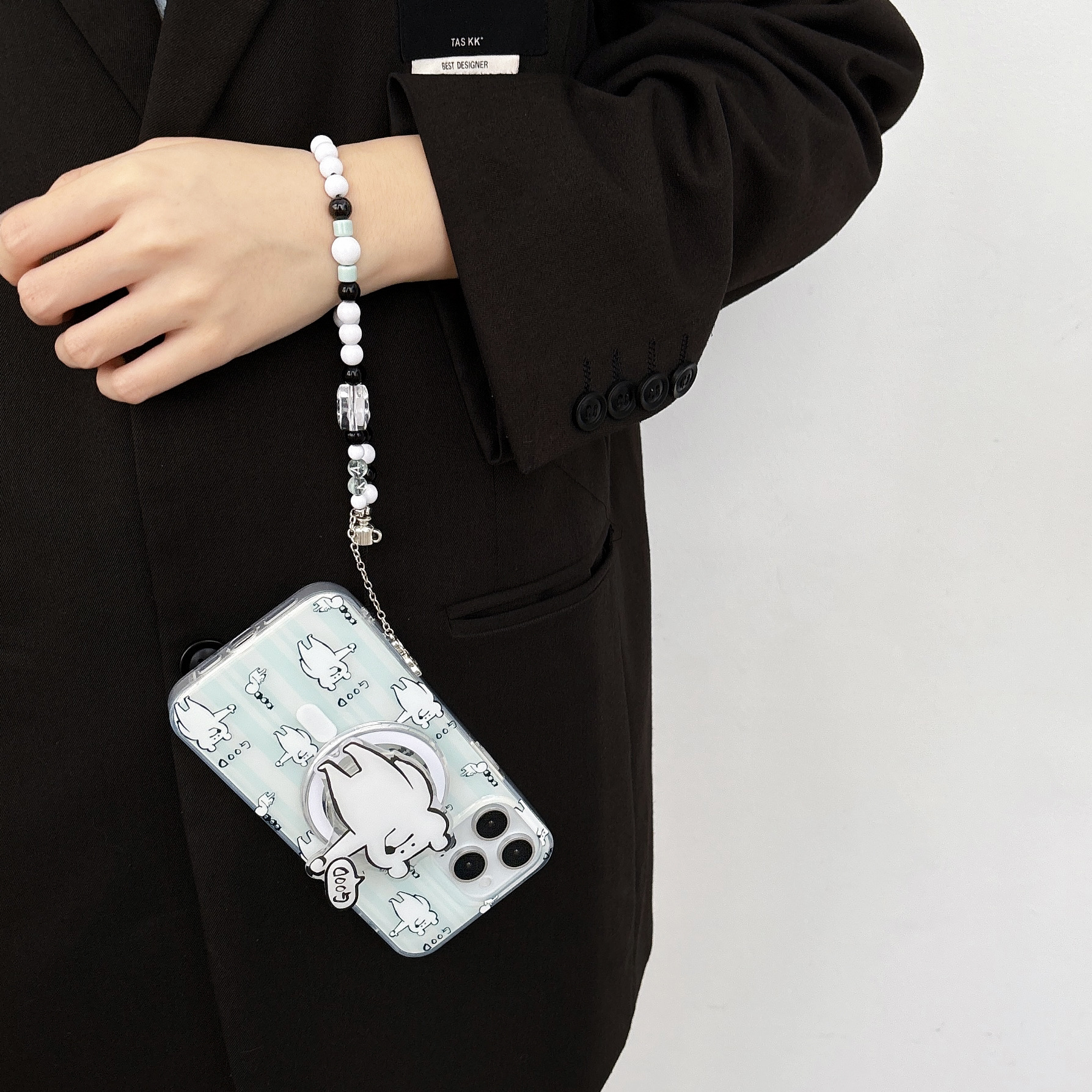Marca de marea GOOD oso blanco para iphone15 manzana14Promax succión caso de teléfono móvil anti-caída13 transparente juego de marea