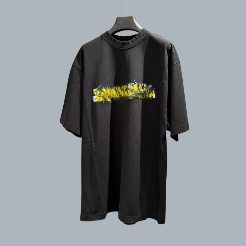 【In-Stock Instant Shipping】High-Quality Version 26Ss Paris B Brand Letter Print Unisex Digital Direct Print T-Shirt
