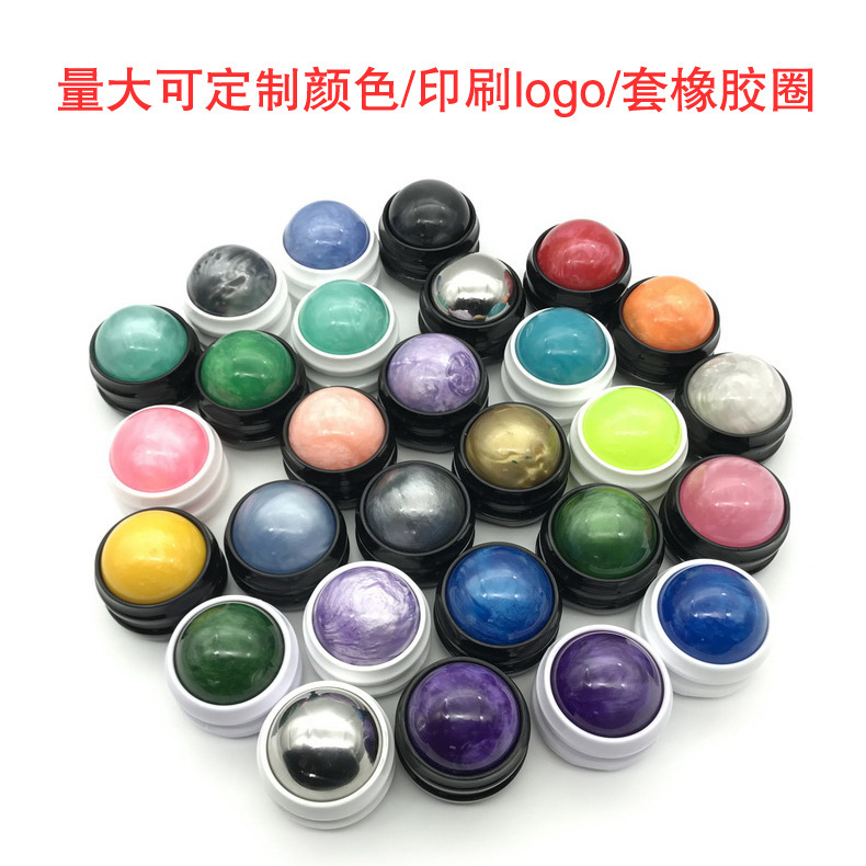 跨境手持迷你树脂按摩球户外运动健身肌肉放松滚珠脸部精油筋膜球