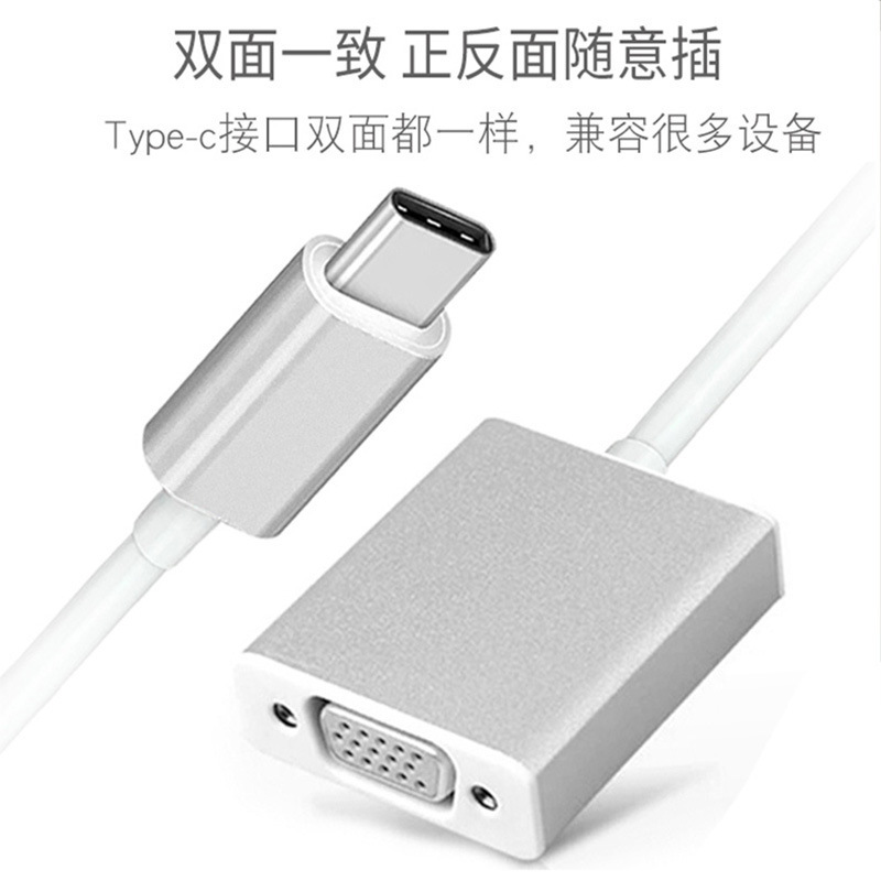 Convertidor tipo c a vga HD 1080P chip cable de monitor de ordenador portátil al por mayor