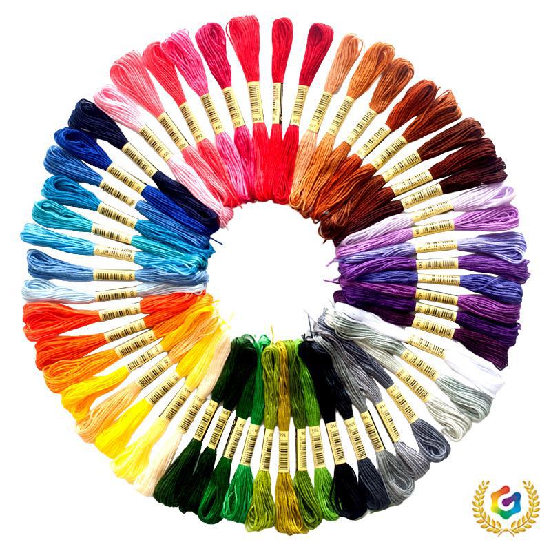 ✅100色绣线十字绣线配线补线绣花线鞋垫衣服diy手工刺绣线棉
