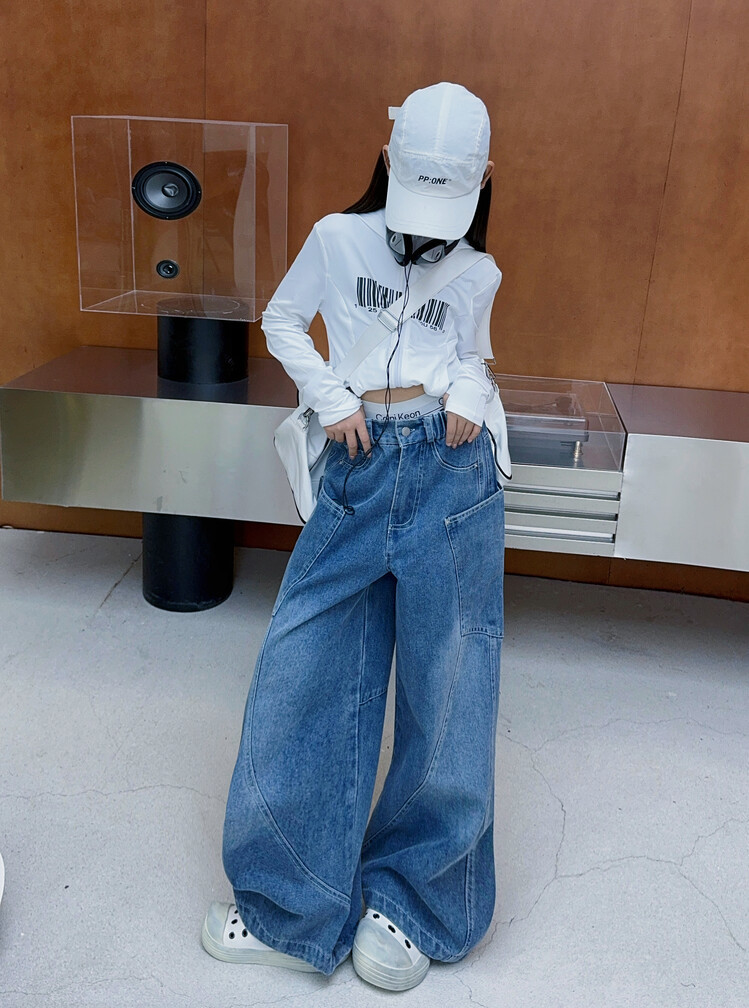 Jeans scimitar per bambini pantalone in denim blu da ragazzo_voghion.com