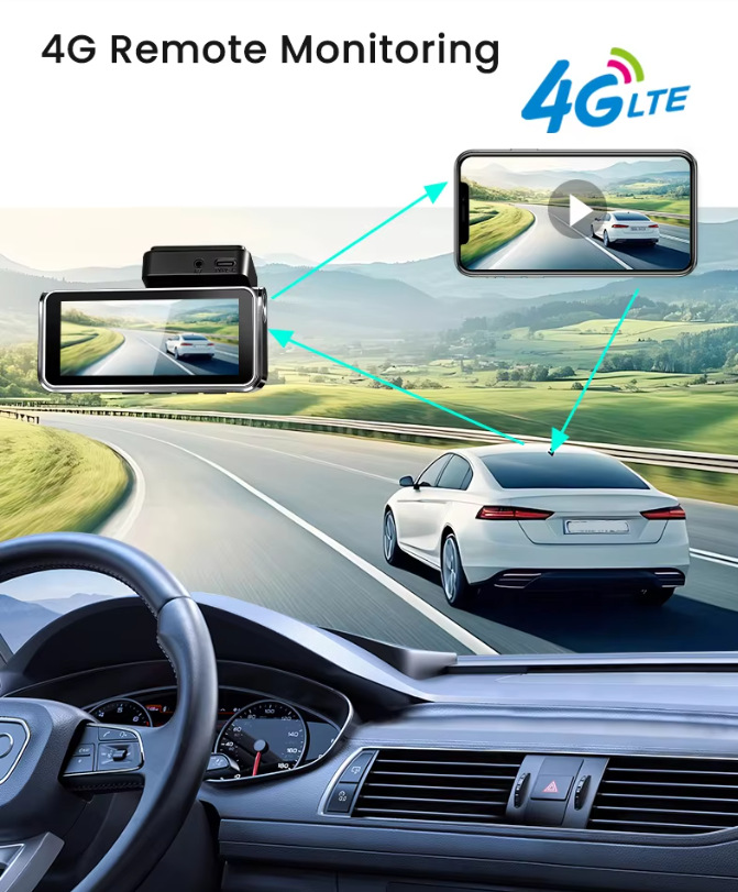 Cross-border 3.69inch New Model HD 4K+4G Dash Cam ADAS HD Night Vision BSD Front and Rear Recording