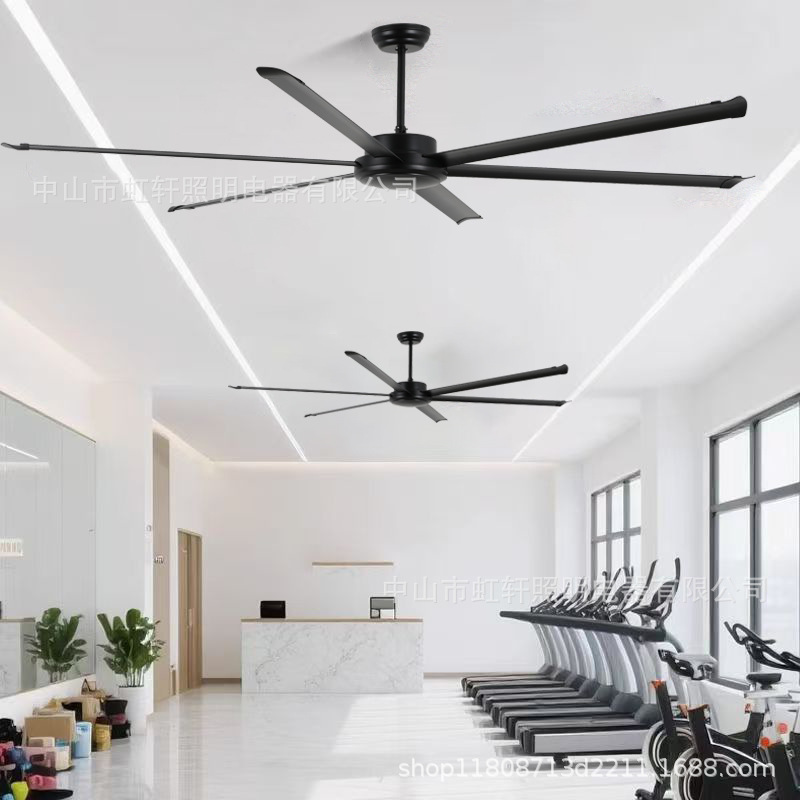 Aluminum Leaf Large Wind Ceiling Fan Lamp Electric Fan Lamp Large Living Room Restaurant Conference Room Silent Variable Frequency Electric Fan Lamp Factory