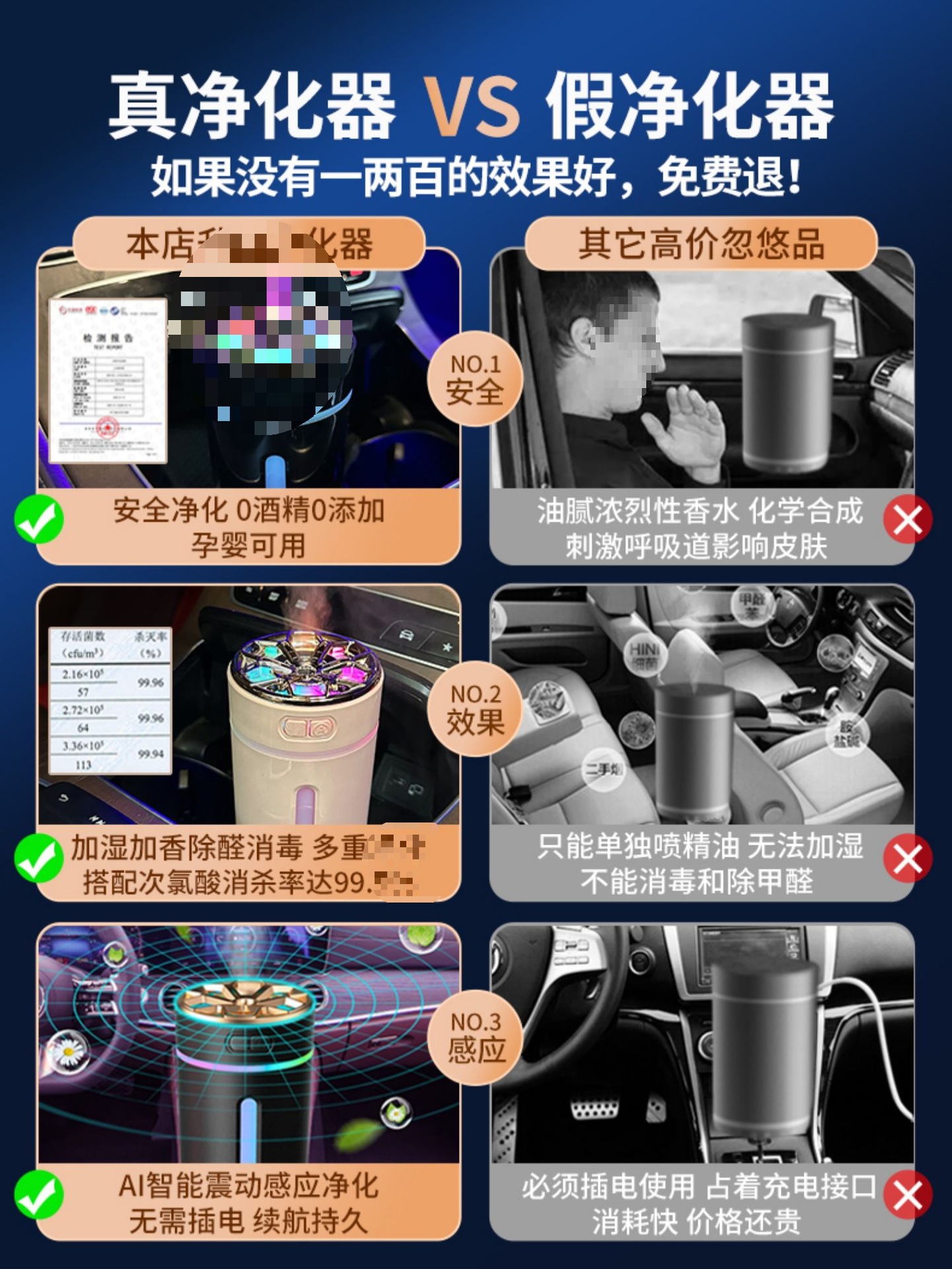 Smart Car Humidifier, Air Purifier, Aromatherapy Essential Oil, Car Odor Removal, Car Atmosphere Light, Perfume Wholesale