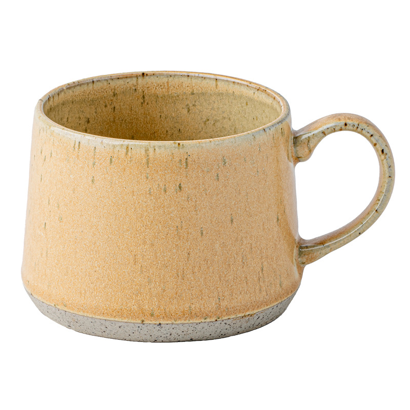 Taza de vientre grande vieja con manchas de cáñamo Taza de cerámica vidriada con sésamo Taza de café Taza de té para niños Taza de agua potable Exportación transfronteriza