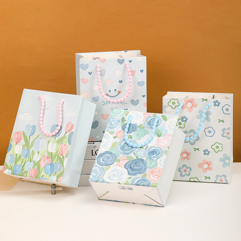 新款泡泡绳压纹工艺郁金香系列精美礼品袋厂家直销