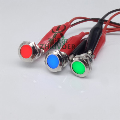 12mm Metal signal lamp Miniature LED source indicator light Warning light 3V5V12V24V Splash