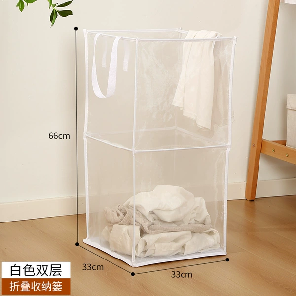 Square white laundry basket