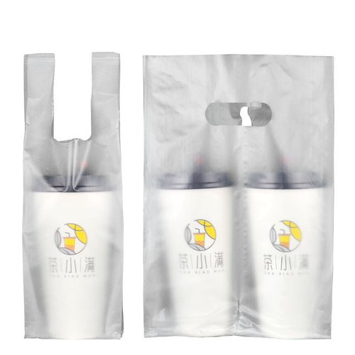 Milk tea packaging bag, disposable thickened plastic bag, juice drink cup, takeaway packaging bag, single and double cup handbag