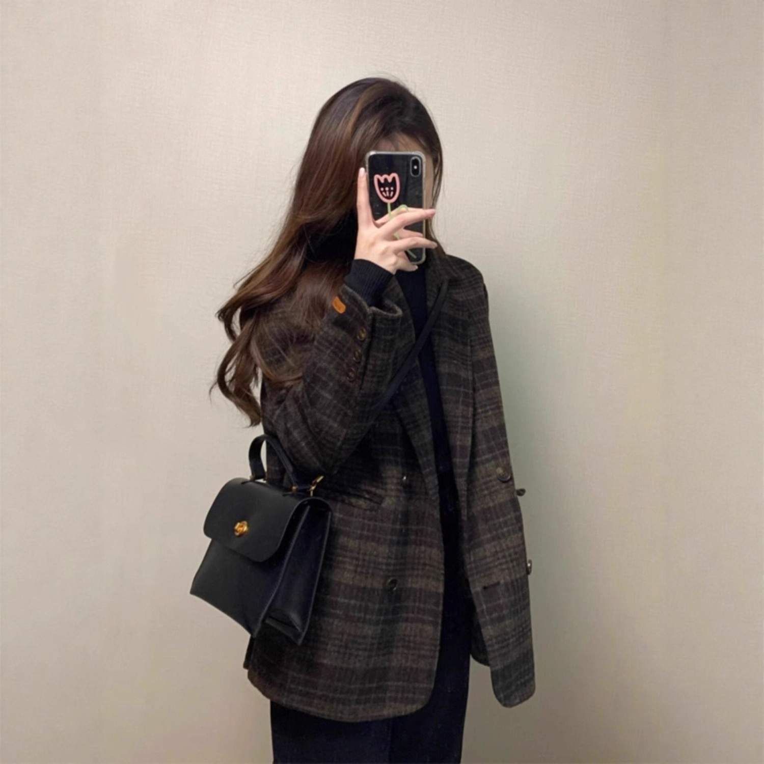 Oh Ge Woolen Coat for Women, Autumn and Winter 2025 New High-End Thickened Jacket, Woolen Petite Suit Trendy
