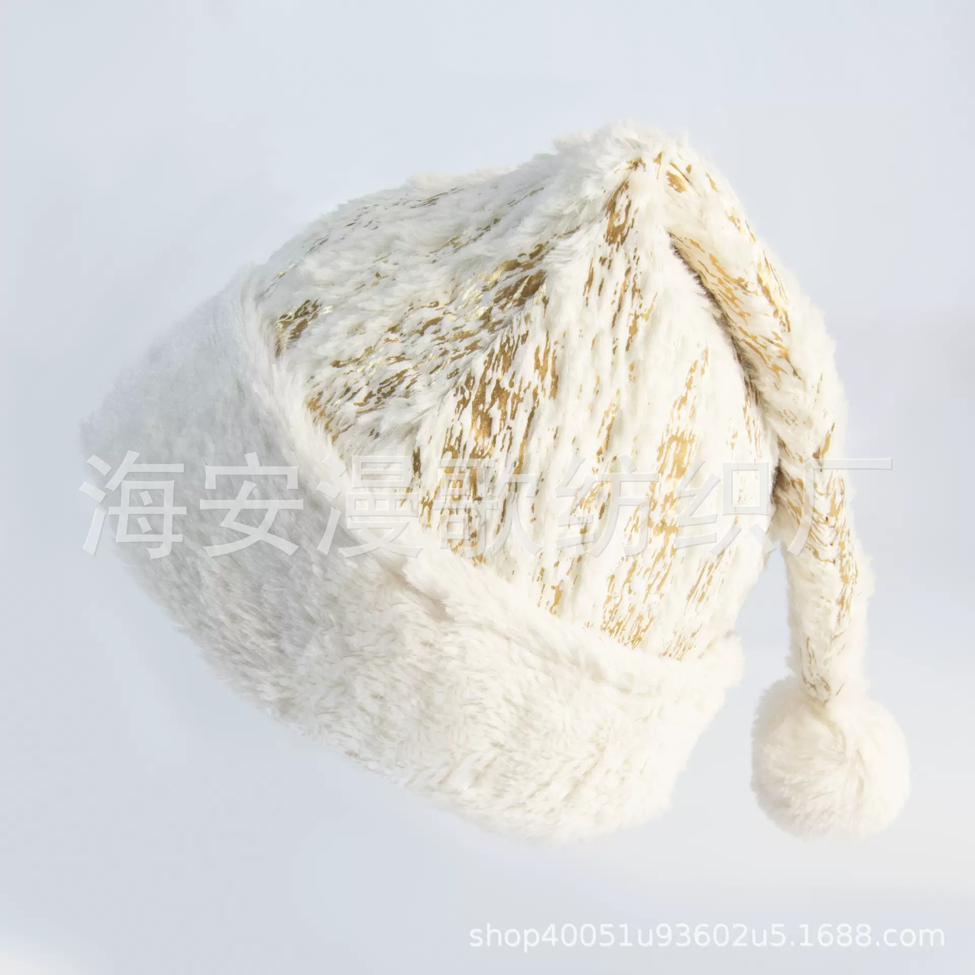 跨境圣诞 节用品圣诞帽可烫金银短毛绒成人儿童宠物圣诞老人睡帽