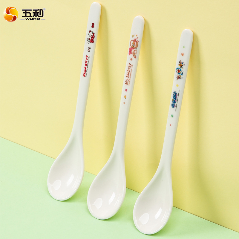 Hello Kitty Baby spoon children tableware Complementary feeding spoon baby Cutlery Cartoon pattern Melamine wholesale
