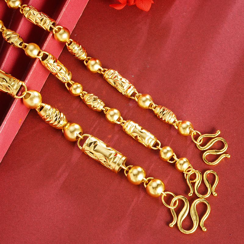Collar de oro de arena vietnamita masculino, estilo retro chino, estilo ligero y lujoso, joyas no se desvanecen, accesorios Yiwu