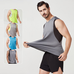 Sports vest for men, summer European and American loose thin outdoor training splicing breathable men's running quick-drying clothing