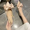 Summer sandals pointy toe, footwear with bow, Korean style, wholesale