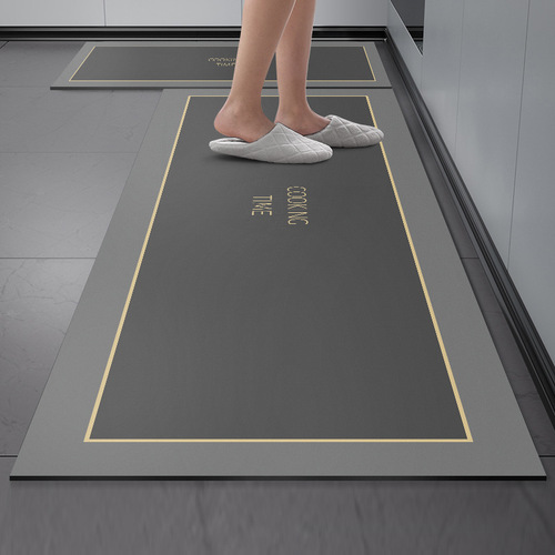 Cuttable, easy-to-clean non-slip floor mats, water-absorbent and quick-drying floor mats, Nordic non-slip long diatom mud kitchen floor mats