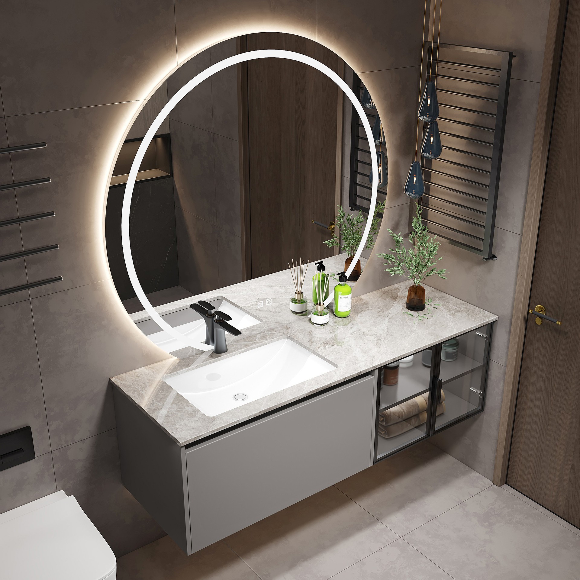 Light extravagance Bathroom cabinet One basin modern Simplicity TOILET Wash station Wash one's face Vanity cabinet combination