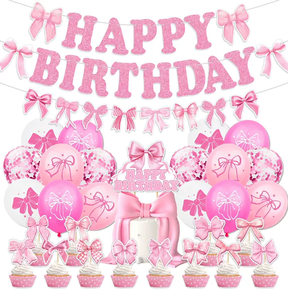 Fuchsia balloon with bow, 3 pieces, 12 pieces, 1 pieces, 16 pieces