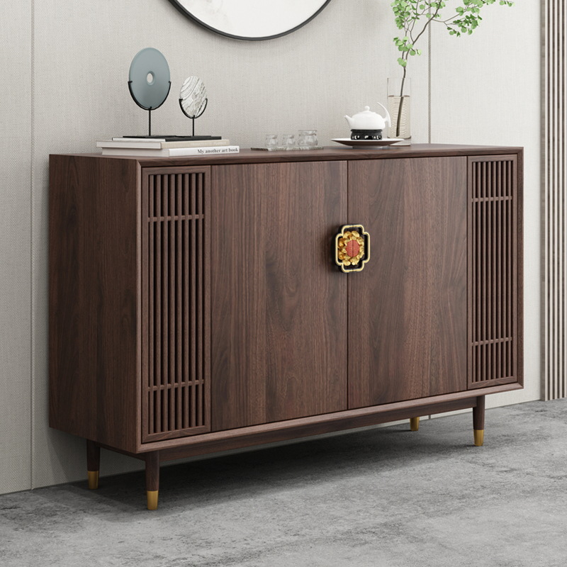 New Chinese style Entrance cabinet Black walnut solid wood Side view Sideboard a living room modern Foyer Simplicity partition Curio