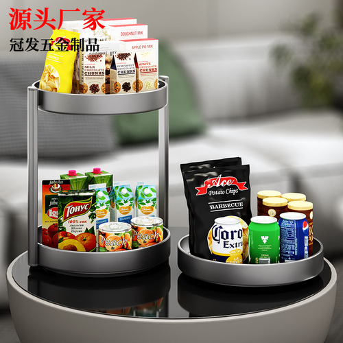 Gun gray kitchen 360-degree rotating spice rack seasoning storage shelf seasoning multi-purpose seasoning storage box stand