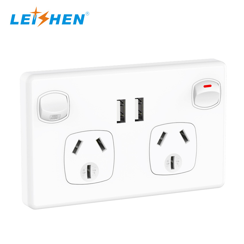 酒店家庭用USB澳式墙壁插座新西兰USB墙壁插座过SAA认证插座插头